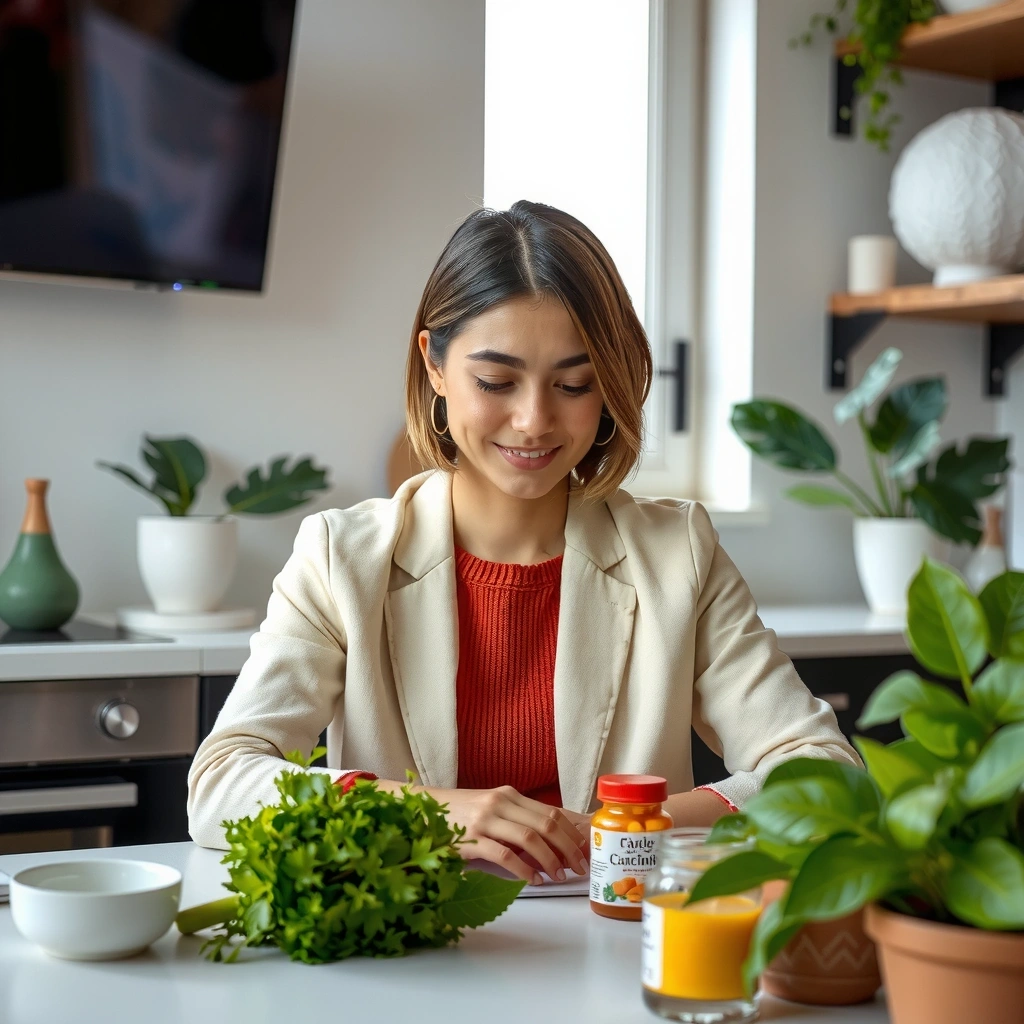 Busy parent with wellness routine